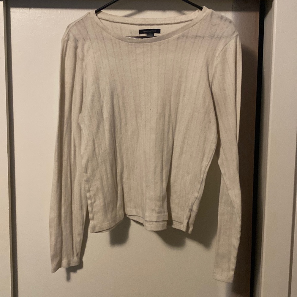 American eagle white long sleeve blouse